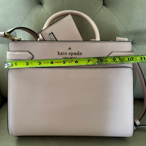 Kate Spade Staci Medium Satchel & Staci Large Slim Bifold Wallet Chalk Pink - Picture 15 of 17
